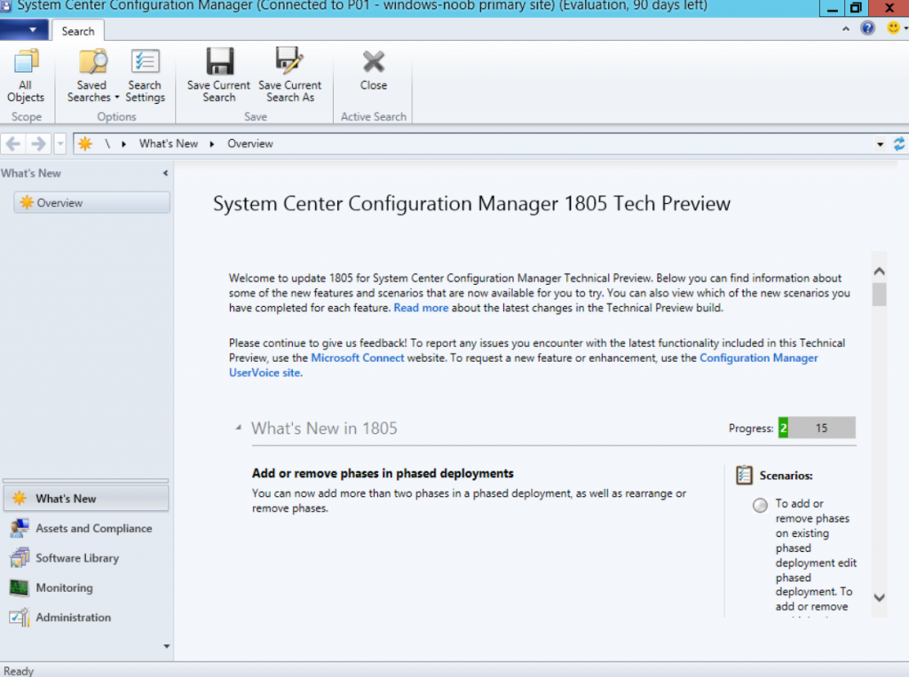 System Center Configuration Manager Technical Preview 1805 Released