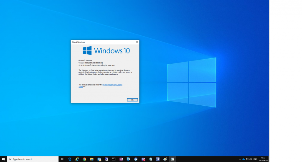 Windows 10 version 1903 comes with a new desktop background !  just another windows noob