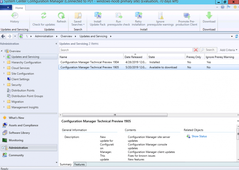 SCCM Technical Preview version 1905 is available and this is a HUGE ...